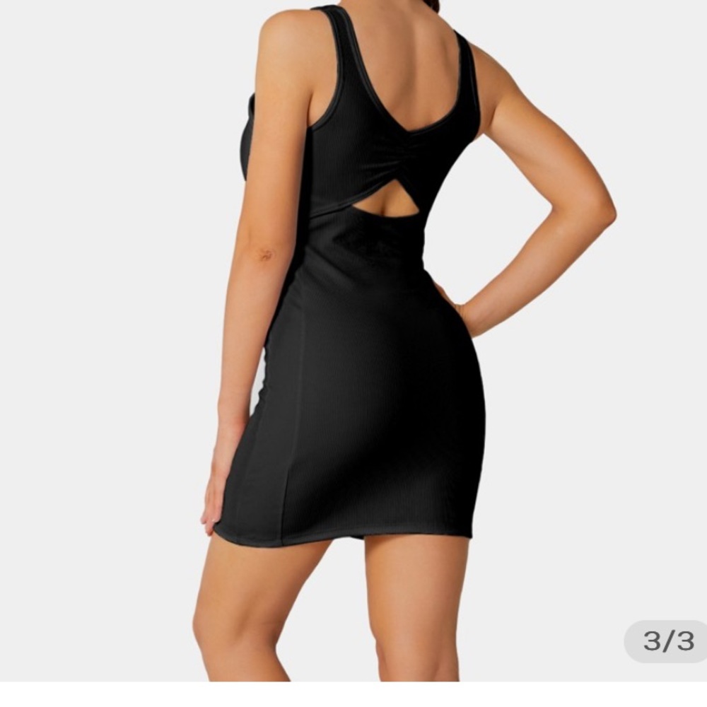 Back Cut Out Tank Dress-Visionary